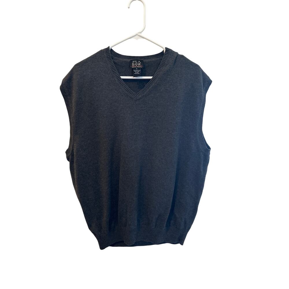 Men’s Jos A. bank Pima Cotton Gray Sweater Vest. Size XL
